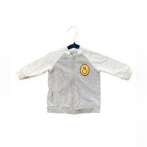 5/$15 Smiley Face Baby Boy Zipper Lightweight Sweater 3-6 Months